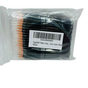 100pcs Disposable Eyeliner Brushes - 9cm Black